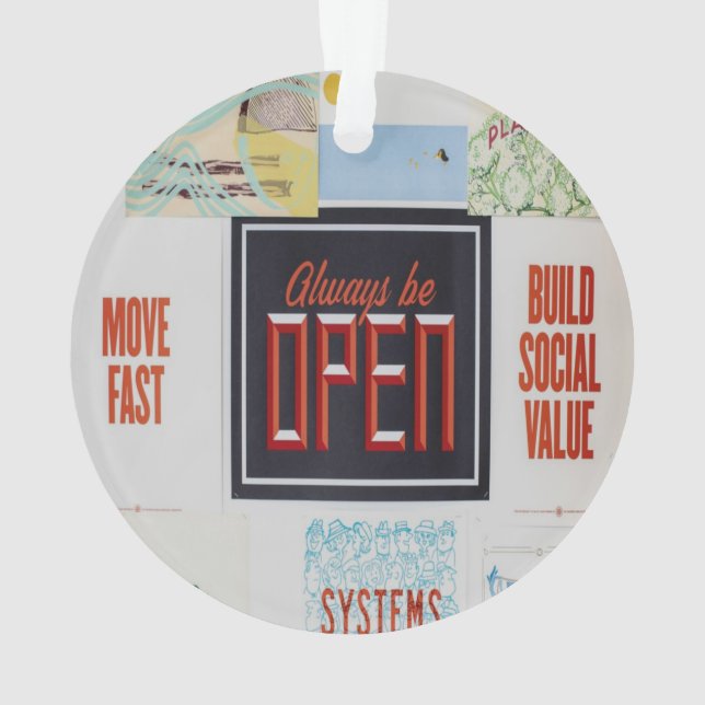 Always be Open, Motivational Inspirational Ornament (Back)