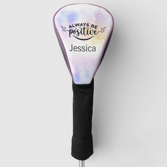 Always Be Positive Purple Yellow  Golf Head Cover (Front)