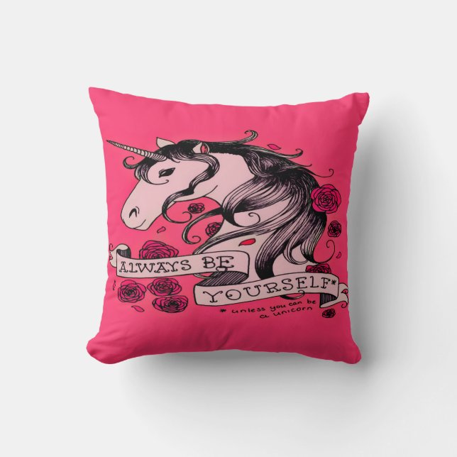 always be your  self throw pillow (Front)