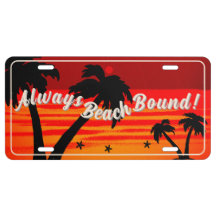 Always Beach Bound! Palm Tree Blazing Sun License