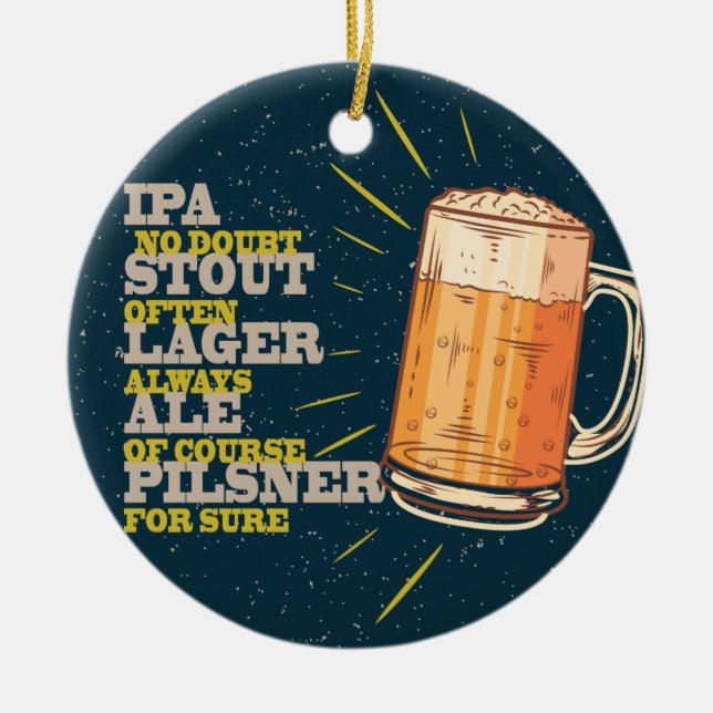 Always Beer Ceramic Tree Decoration (Front)