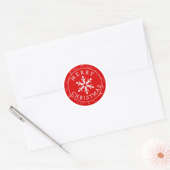 Always Christmas Snowflake Classic Round Sticker (Envelope)