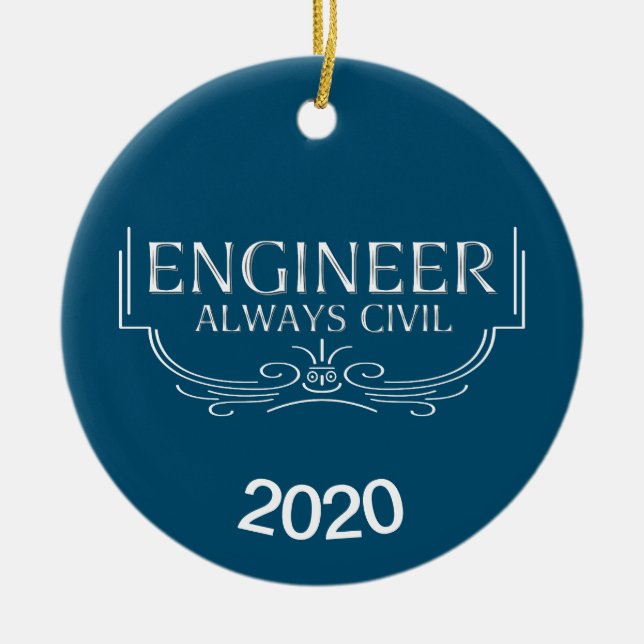 Always Civil Engineer Ceramic Tree Decoration (Front)