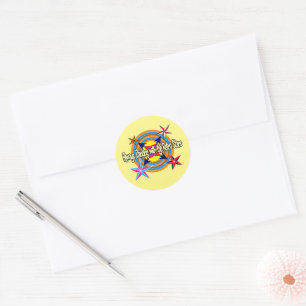Always dancing with the Retro stars  Classic Round Sticker