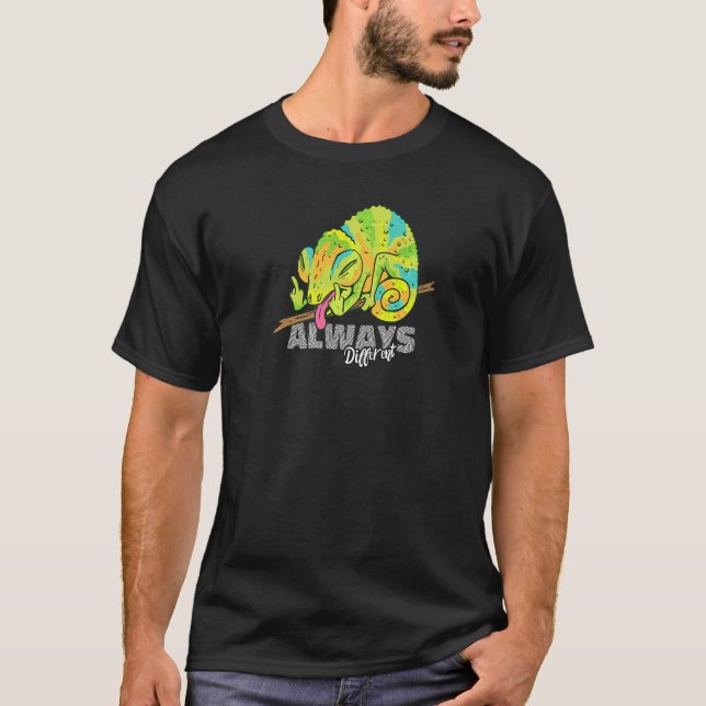 Always Different Lizard Chamelion Geckos Reptile   T-Shirt (Front)
