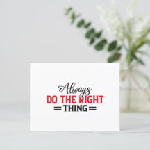 Always Do The Right Thing -Holiday Postcard