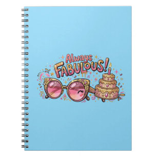 Always Fabulous Glitter Birthday Notebook