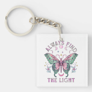 Always Find the Light Beautiful colourful butterfl Key Ring