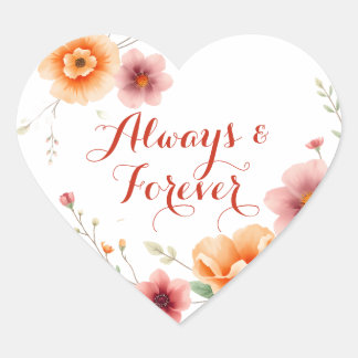 Always & Forever | Autumn Wedding Heart Sticker