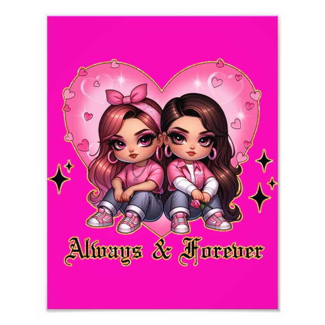 Always & Forever Best friends girls gift Photo Print (Front)