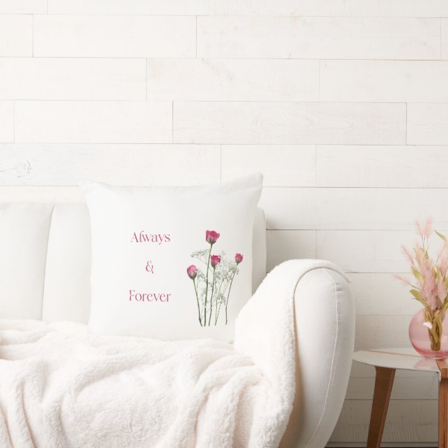Always & Forever Floral Romantic Anniversary  Cushion (Couch)
