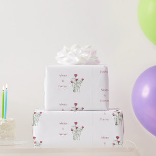 Always & Forever Floral Romantic Anniversary Wrapping Paper