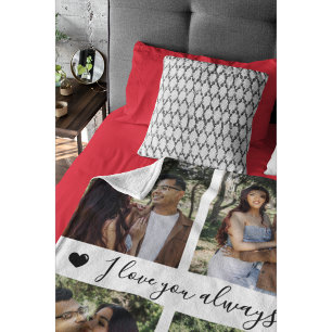 Always & Forever Modern 6 Photo Collage Fleece Blanket