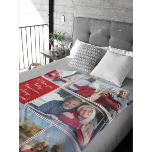 Always & Forever Modern 6 Photo Collage Fleece Blanket