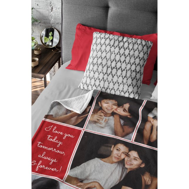 Always & Forever Modern 6 Photo Collage Fleece Blanket (Creator Uploaded)