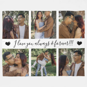 Always & Forever Modern 6 Photo Collage Fleece Blanket