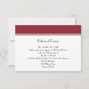 Always Forever Ruby Weding Rehearsal Dinner Invitation