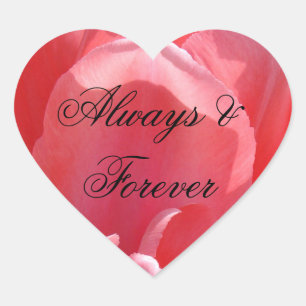 Always & Forever stickers Pink Heart Envelope Seal