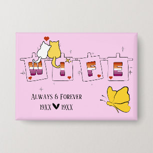 Always & Forever Sunset Lesbian Flag Wife Button