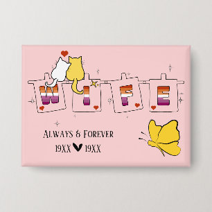 Always & Forever Sunset Lesbian Flag Wife Button