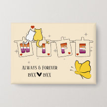 Always & Forever Sunset Lesbian Flag Wife Button