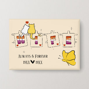 Always & Forever Sunset Lesbian Flag Wife Button