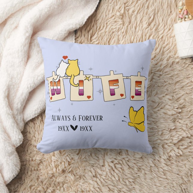 Always & Forever Sunset Lesbian Flag Wife Cushion (Blanket)