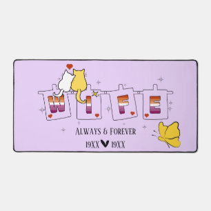 Always & Forever Sunset Lesbian Flag Wife Desk Mat
