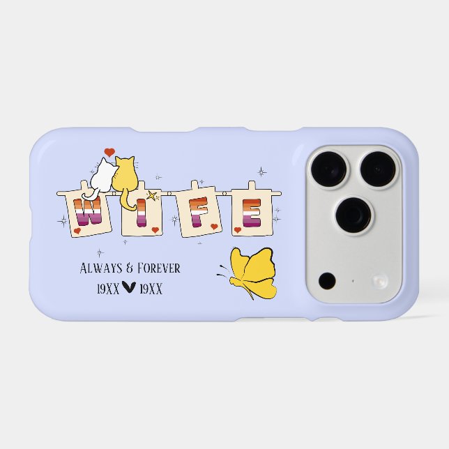 Always & Forever Sunset Lesbian Flag Wife iPhone C (Back Horizontal)