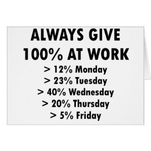 Always give 100% at work