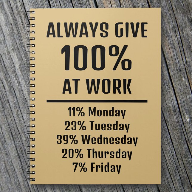 Always Give 100% at Work Sarcastic Funny Notebook (Creator Uploaded)