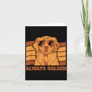 Always Golden Retro Style Golden Retriever Dog Card