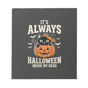 Always Halloween Black Cat Pumpkin Design Notepad