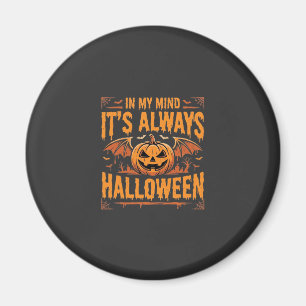 Always Halloween Pumpkin Bat Vector Design_1 Magnet