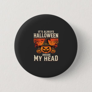 Always Halloween Pumpkin Witch Design_1 6 Cm Round Badge