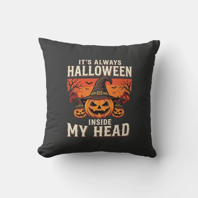 Always Halloween Pumpkin Witch Design_1 Cushion (Front)