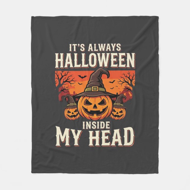 Always Halloween Pumpkin Witch Design_1 Fleece Blanket (Front)