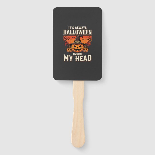 Always Halloween Pumpkin Witch Design_1 Hand Fan (Front)