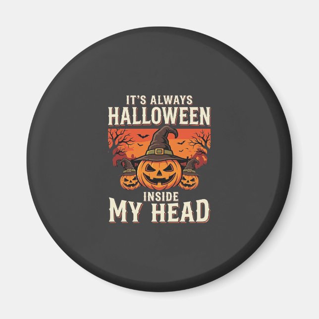 Always Halloween Pumpkin Witch Design_1 Magnet (Front)
