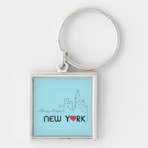 Always Happy in New York Key Ring