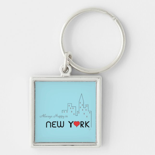 Always Happy in New York Key Ring (Front)