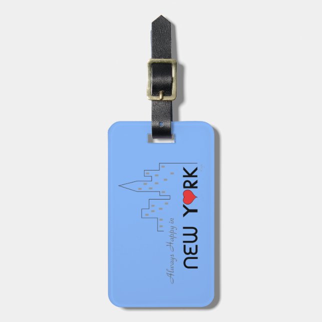 Always Happy in New York Luggage Tag (Front Vertical)