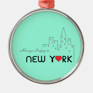 Always Happy in New York Metal Tree Decoration