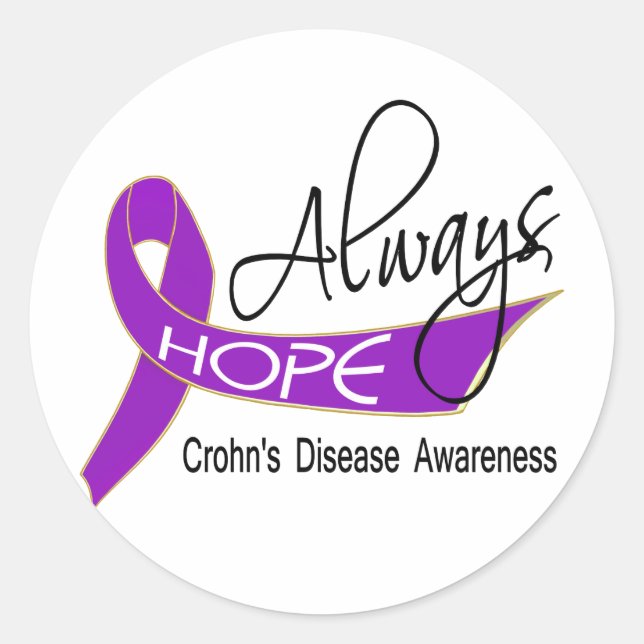 Always Hope Crohn's Disease Classic Round Sticker (Front)