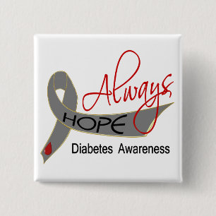 Always Hope Diabetes 15 Cm Square Badge