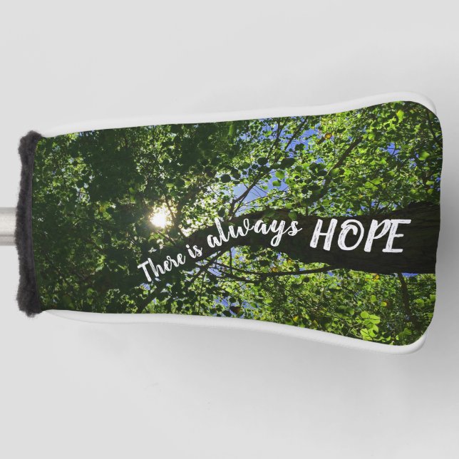 Always Hope Sunlight Through Trees Inspirational Golf Head Cover (Front)