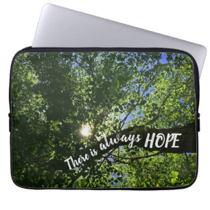 Always Hope Sunlight Through Trees Inspirational Laptop Sleeve