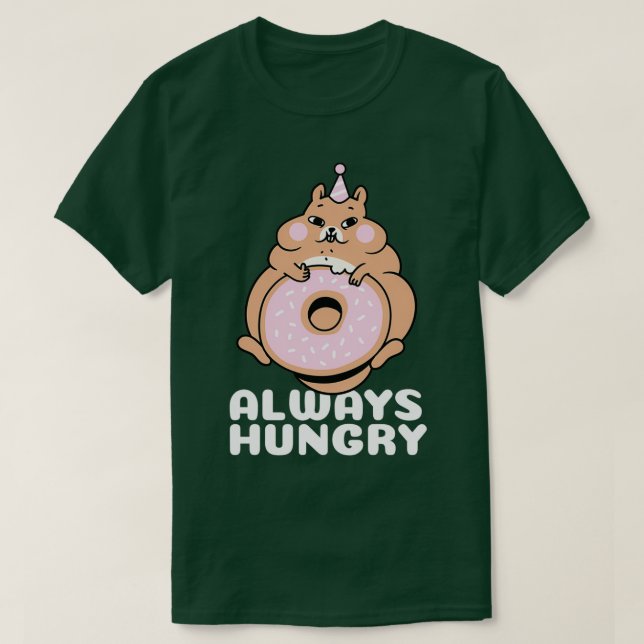 Always Hungry Hamster With Doughnut Gift   (2)  T-Shirt (Design Front)