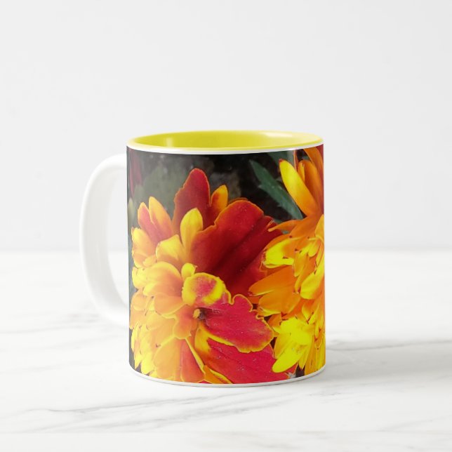 Always in Bloom Marigold Mug (Front Left)