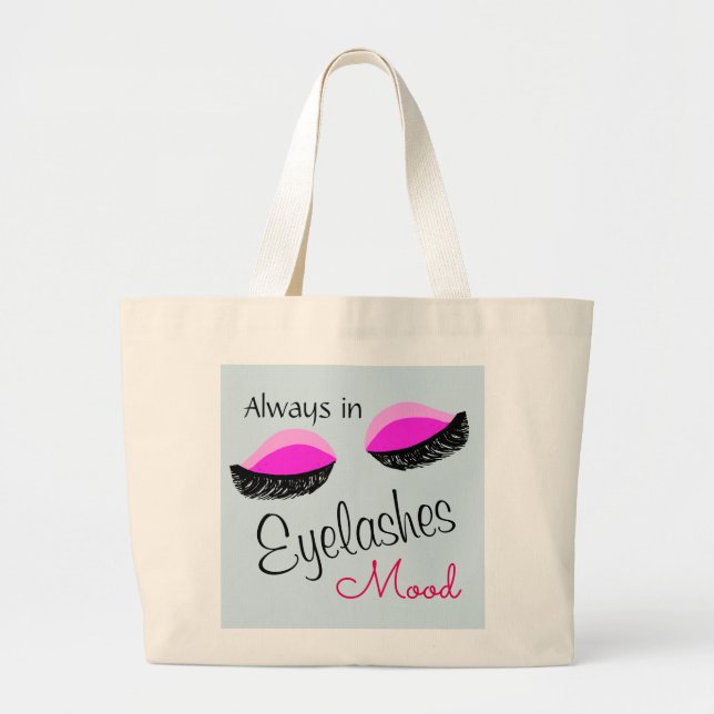always in eyelashes mood tote bag (Front)